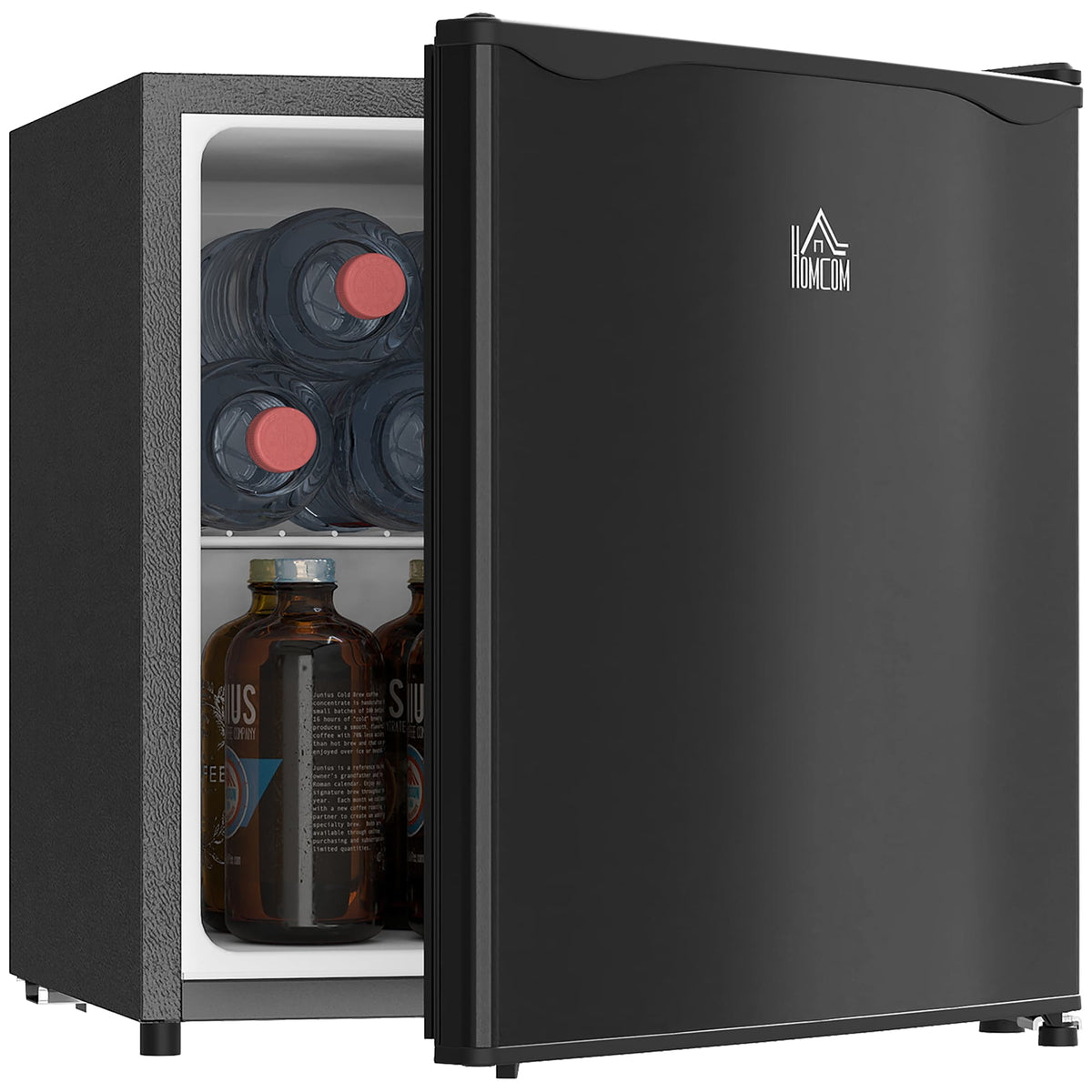 HomCom Mini Freezer Countertop 1.1 Cu.Ft Compact Upright Freezer with Removable Shelves Reversible Door for Home Dorm Apartment and Office Black