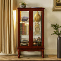 Huluwat Curio Cabinet Lighted Curio Diapaly Cabinet with Adjustable Shelves and Mirrored Back Panel