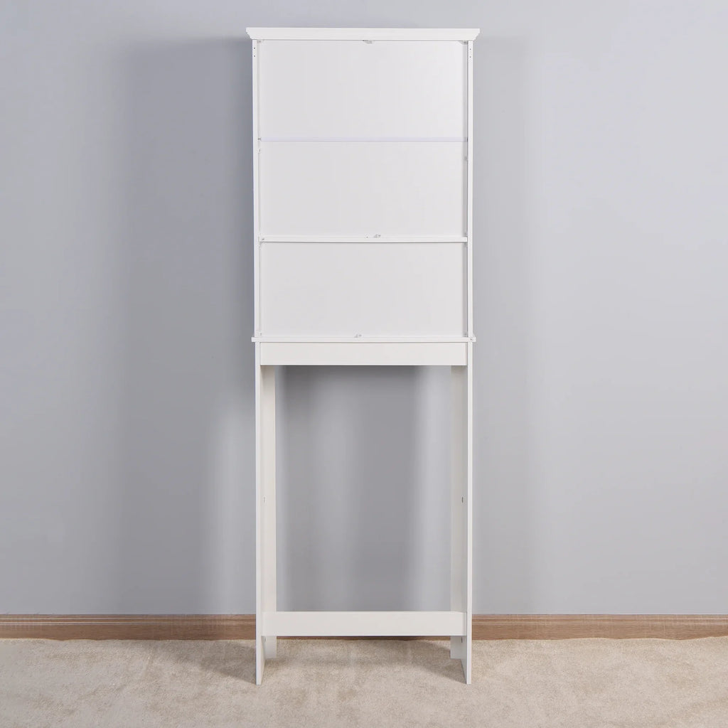 2026New Ktaxon 67"H Over The Toilet Storage, Bathroom Space Saver, Bathroom Cabinet with Double Door & Adjustable Shelves, White