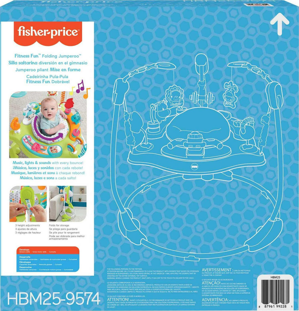 2026 NewFisher-Price Baby Bouncer Fitness Fun Folding Jumperoo Infant Activity Center with Lights &amp; Music. Unisex