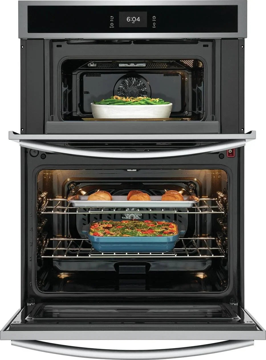 2026 NewFrigidaire Gallery GCWM3067AD 30 inch Black Stainless Wall Oven and Microwave Combination