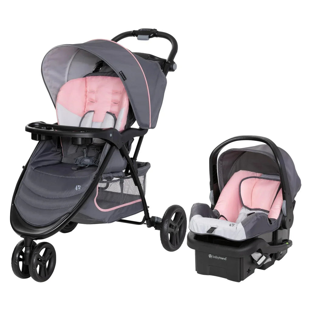 2026 NewBaby Trend EZ Ride Travel System Stroller - Pink Flamingo