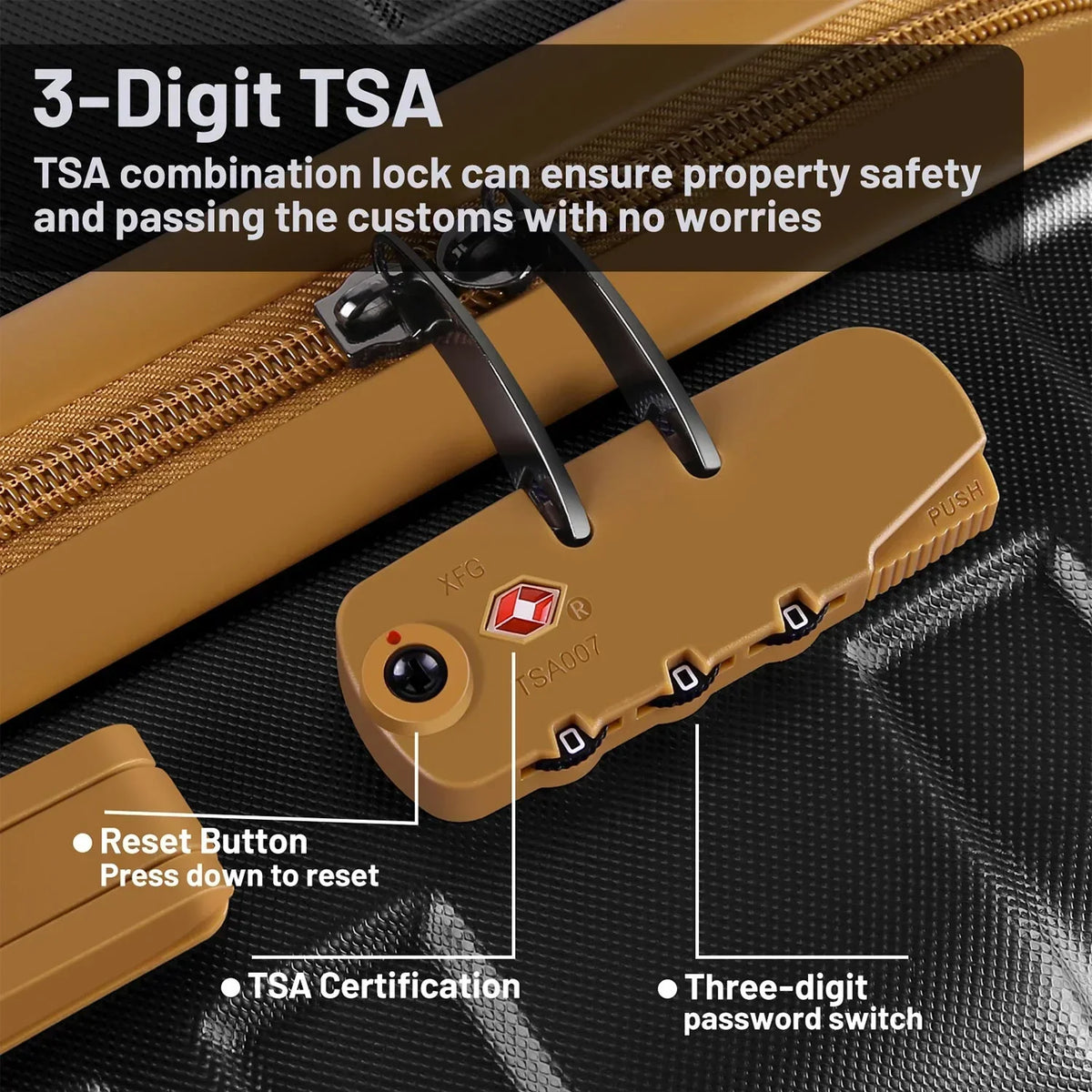 2026 New5 Piece Luggage Sets and Travel Duffel Bag, ABS Hardshell Hardside Checked Luggage with TSA Lock and Double Spinner Wheels Suitcase, Deep Blue