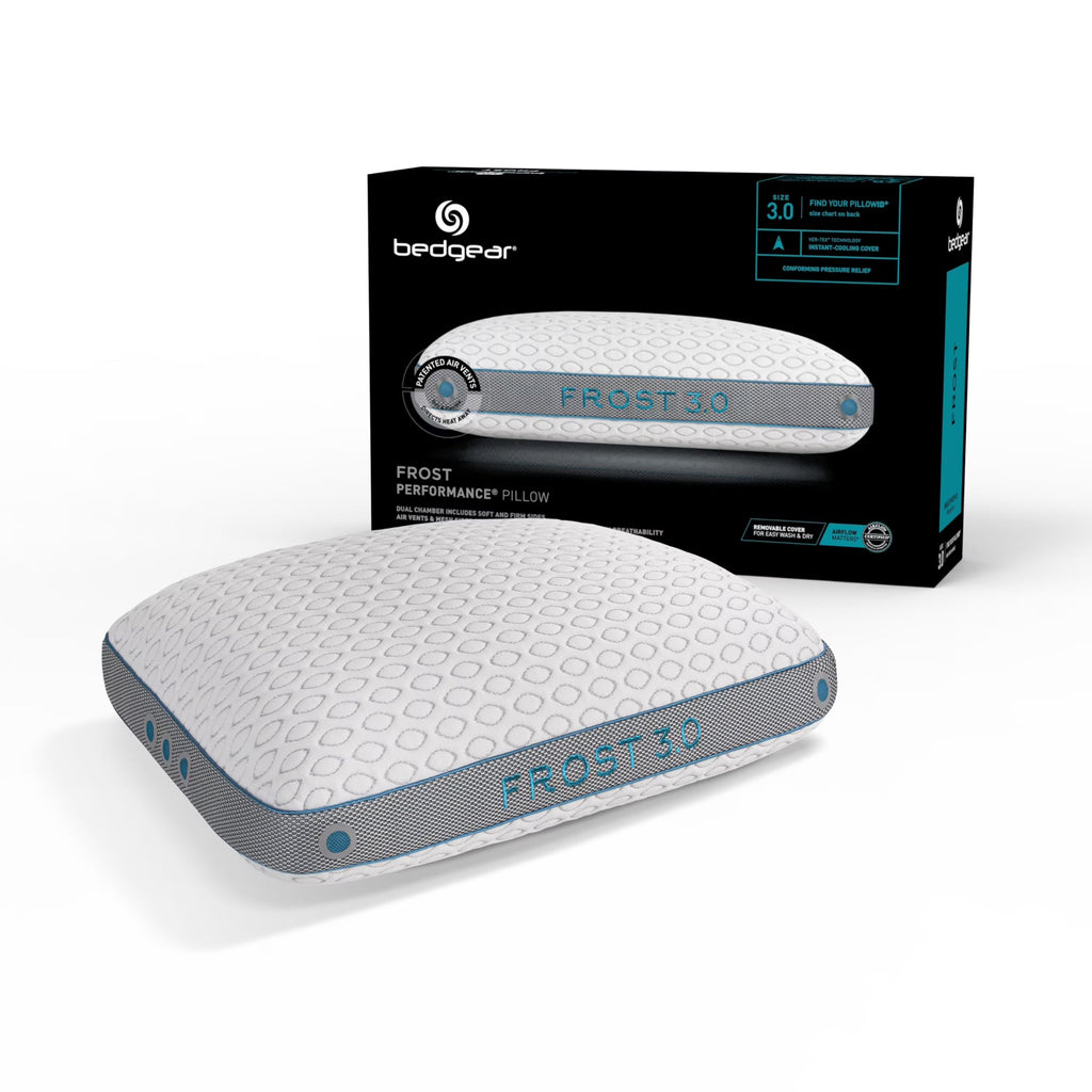 2026 NewBedgear Frost Performance Pillow - Size 3.0 - Cooling Bed Pillow for Hot Sleepers - Medium Firmness Pillow for All Sleep Positions, Hypoallergenic
