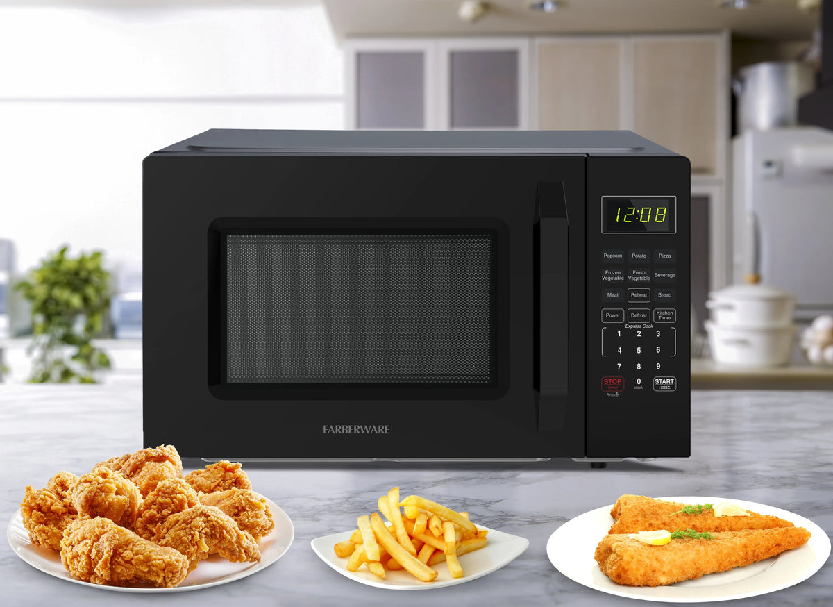 2026 NewFarberware 1.1 Cu. Ft. 1000-Watt Compact Microwave Oven, Black