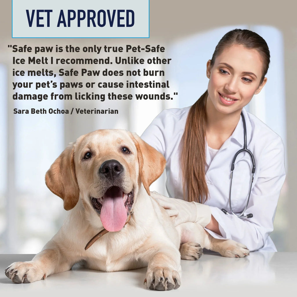 2026 NewSafe Paw Pet Safe Ice Melt, 100% Salt and Chloride free with Traction Agent, Non-Toxic, Fast Acting, Lasts 3X Longer -C 35 Lbs