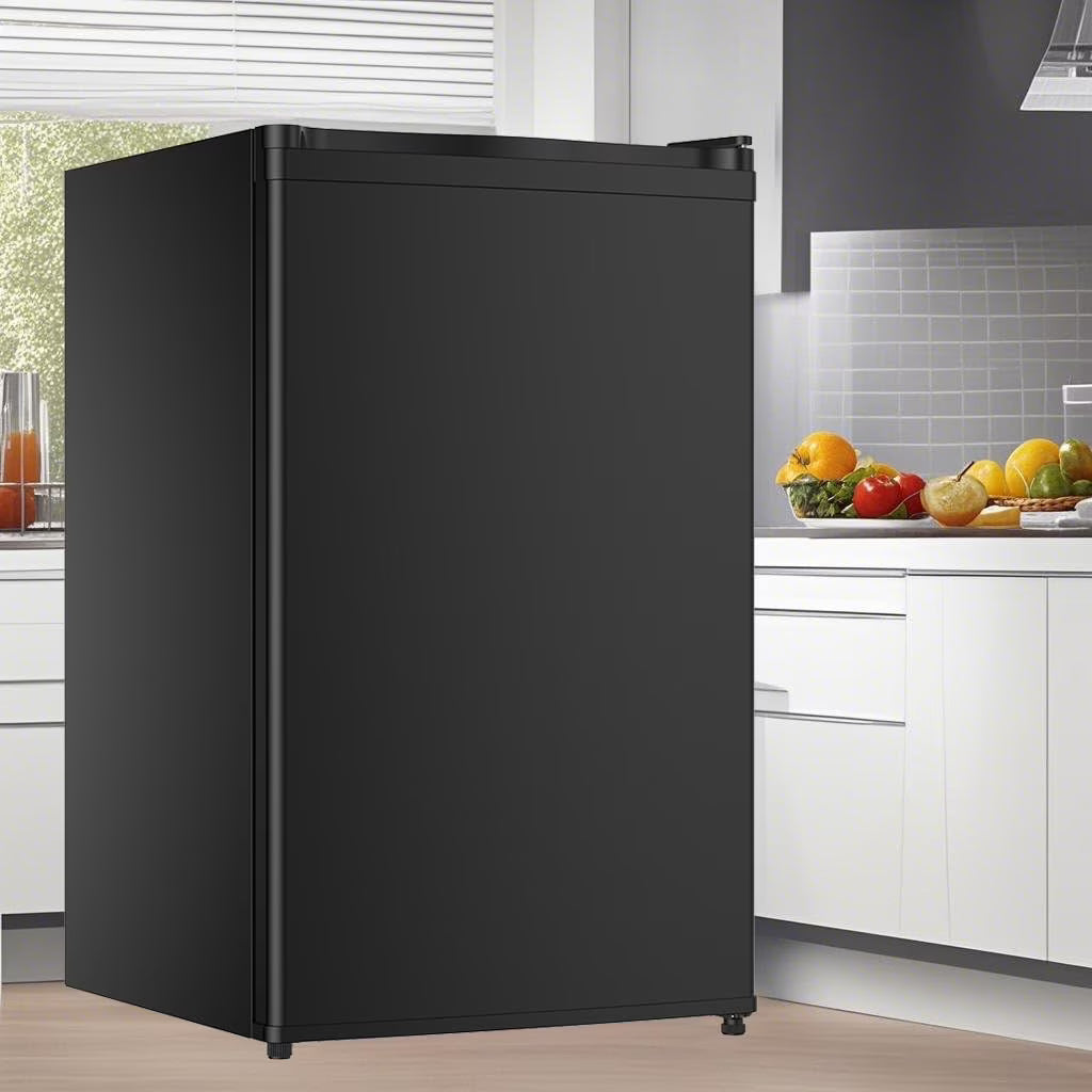 2026 NewSoonbuy Compact Mini Fridge with Freezer, 4.3 Cu.Ft Single Door Refrigerator with Adjustable Temperature, Removable Shelves & Crisper Drawer, Energy Efficient Small Fridge for Bedroom, Office, Dorm, R