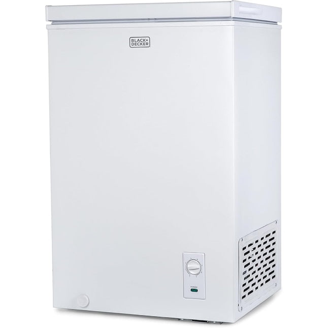 BLACK & DECKER 2.0 Cu. Ft. Compact Chest Freezer - Deep Freezer Holds Up To 70 Lbs. of Frozen Food - Removable Storage Basket - Mechanical Temperature Control - Manual Defrost - R600a Refrigerant - BCFK206