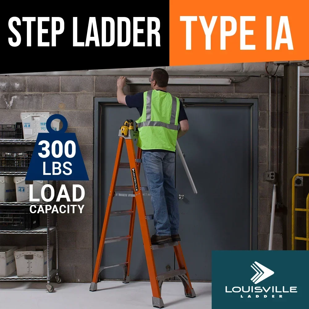 Louisville Ladder 12 - Foot Fiberglass Step Ladder, 300 - Pound Load Capacity, Type IA, FS1512