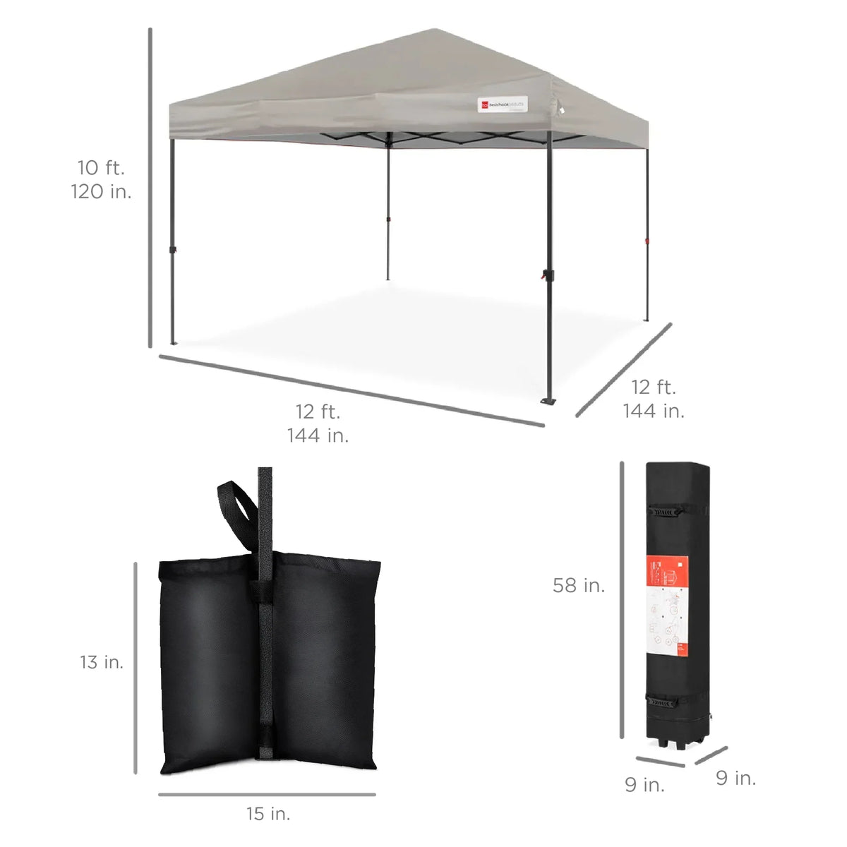 2026 NewBest Choice Products 12x12ft Easy Setup Pop Up Canopy w/ 1-Button Setup, Wheeled Case, 4 Weight Bags - Navy Blue