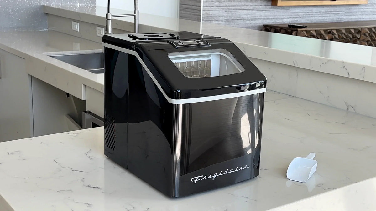 2026 NewFrigidaire 40lbs. Countertop Clear Square Ice Maker - Stainless Steel