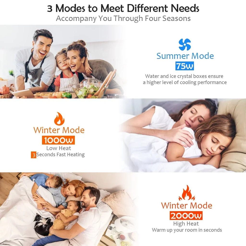 2026 NewCostway Portable Air Cooler Fan & Heater Humidifier with Washable Filter Remote Control
