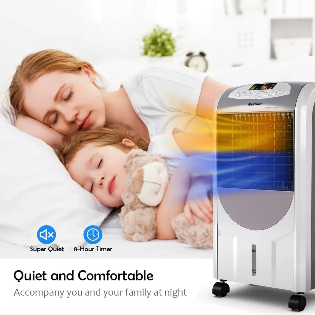 2026 NewCostway Portable Air Cooler Fan & Heater Humidifier with Washable Filter Remote Control