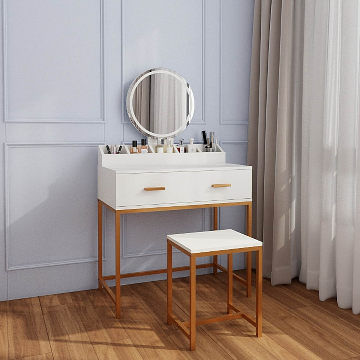 Bybafun 31.5-in White Makeup Vanity