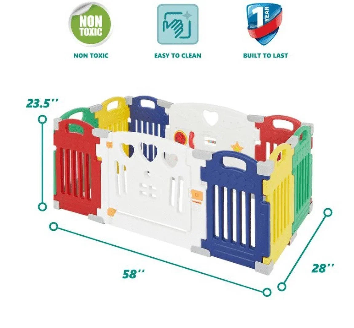 2026 NewDream On Me Imagination Station 10 Panel Playpen. (Model # 398-Multi)