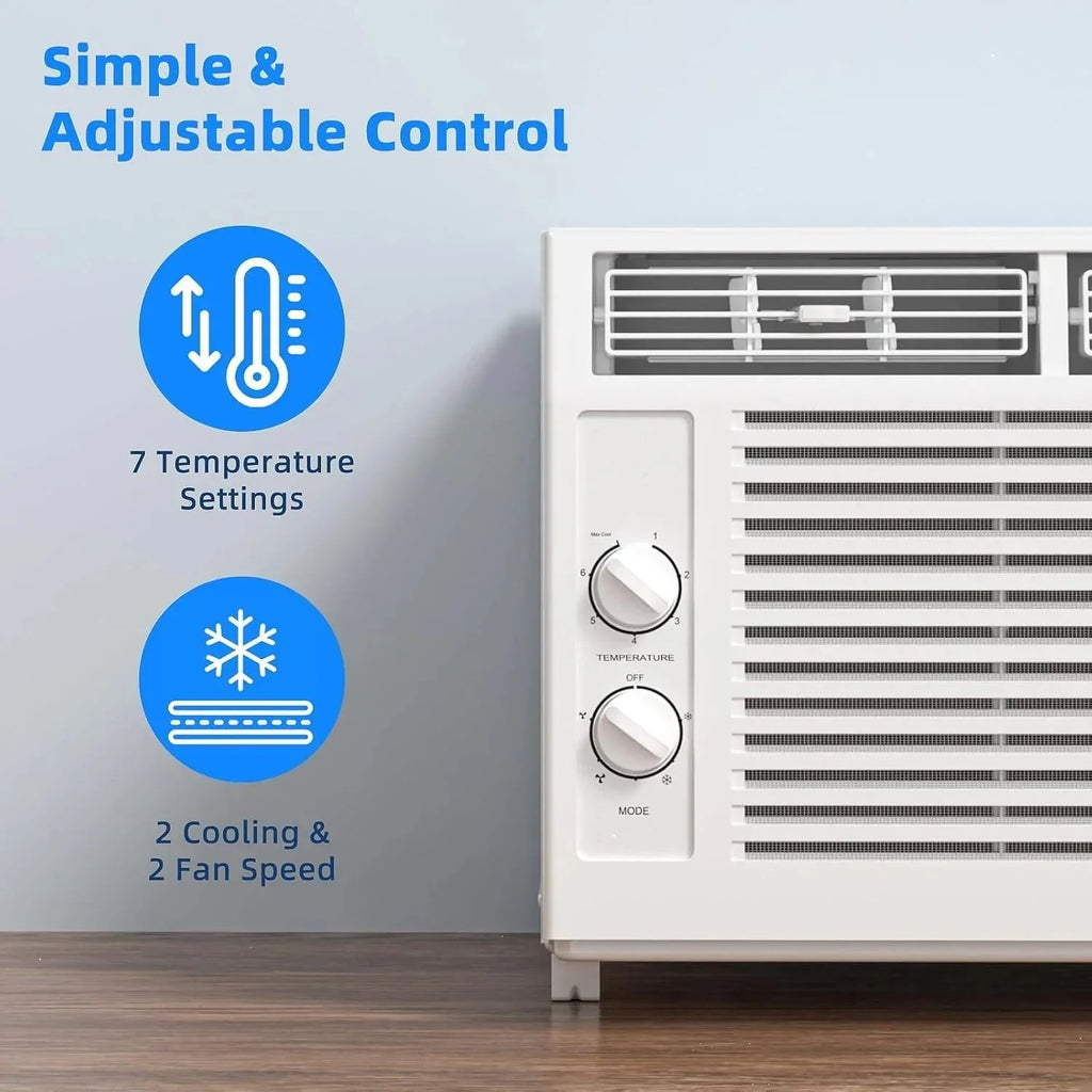 2026 NewAntarctic Star 12,000 BTU U-shaped window air conditioner, cools rooms up to 550 square feet with 6 modes, 24-hour timer, ultra-quiet window air conditioner