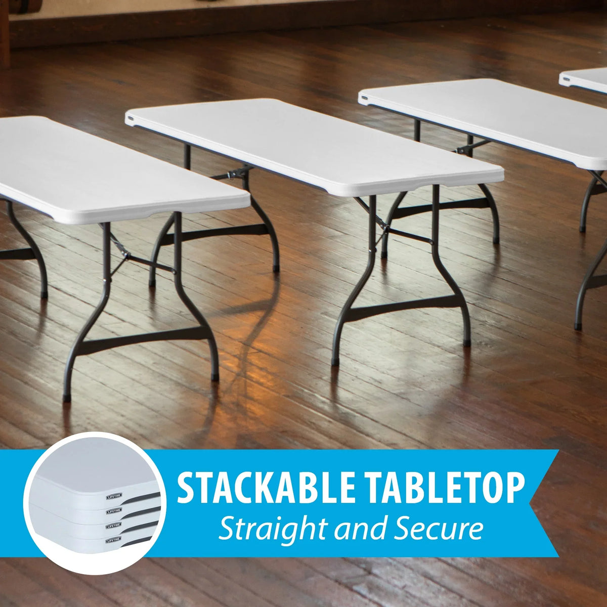 Lifetime 6 Foot Rectangle Folding Table, Indoor/Outdoor Commercial Grade, Black (280350)