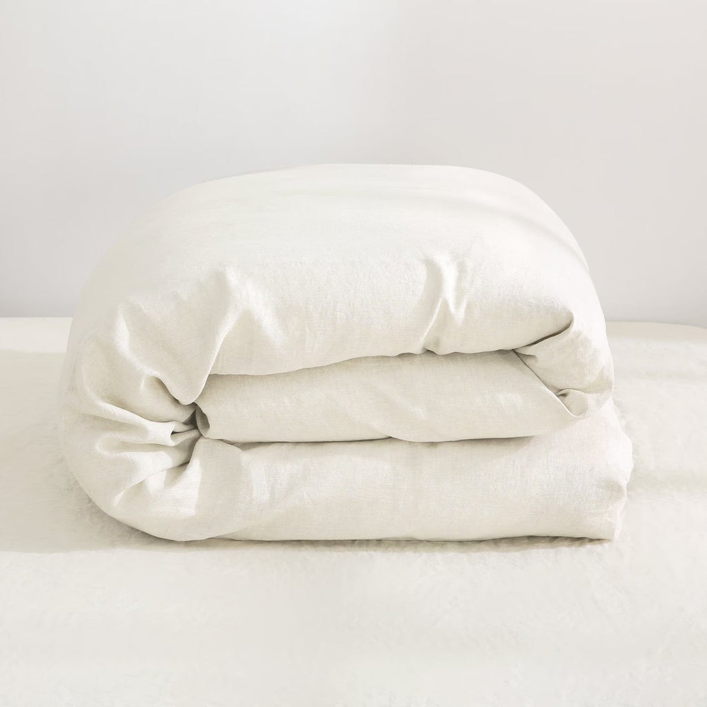 2026 New100% Pure Linen Duvet Cover with Button Closure and Corner Ties Soft & Breathable - Natural Full/Queen