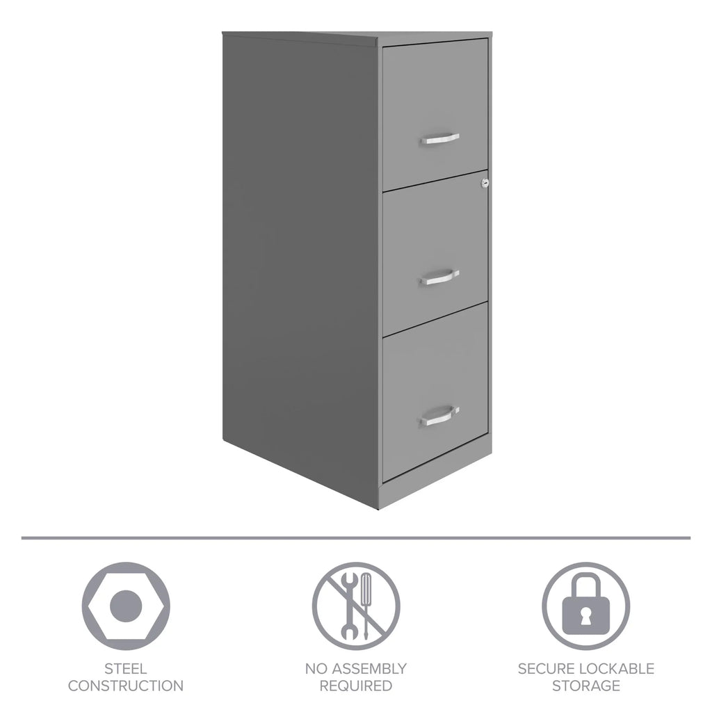 2026 NewSpace Solutions 18" Deep 3 Drawer Smart Letter Width Vertical File Cabinet, Navy