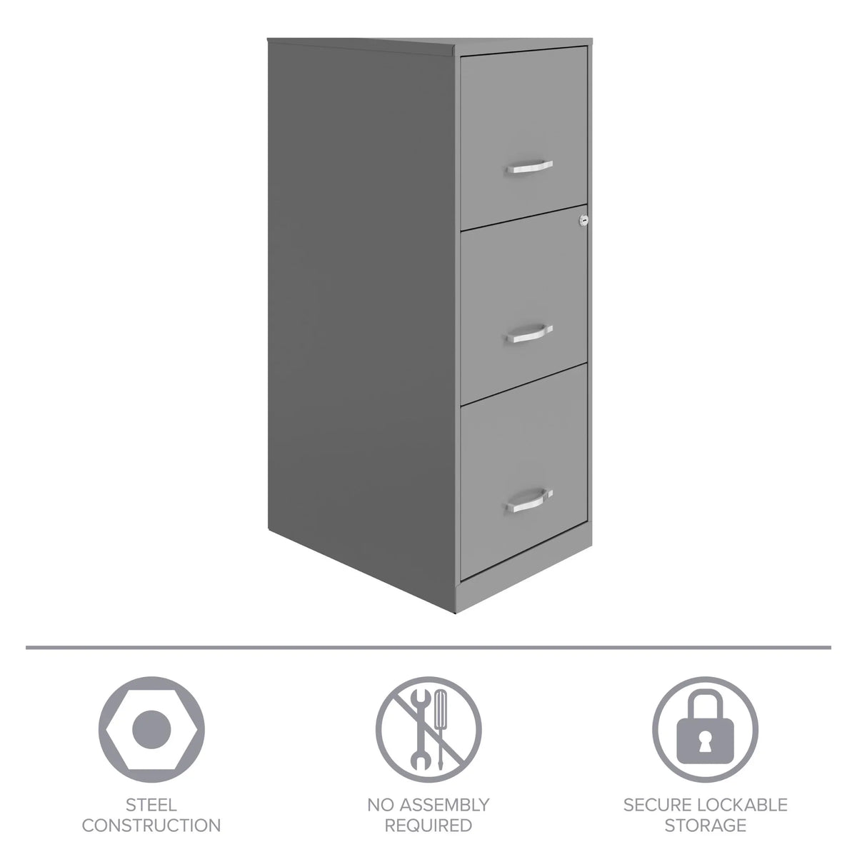 2026 NewSpace Solutions 18" Deep 3 Drawer Smart Letter Width Vertical File Cabinet, Navy