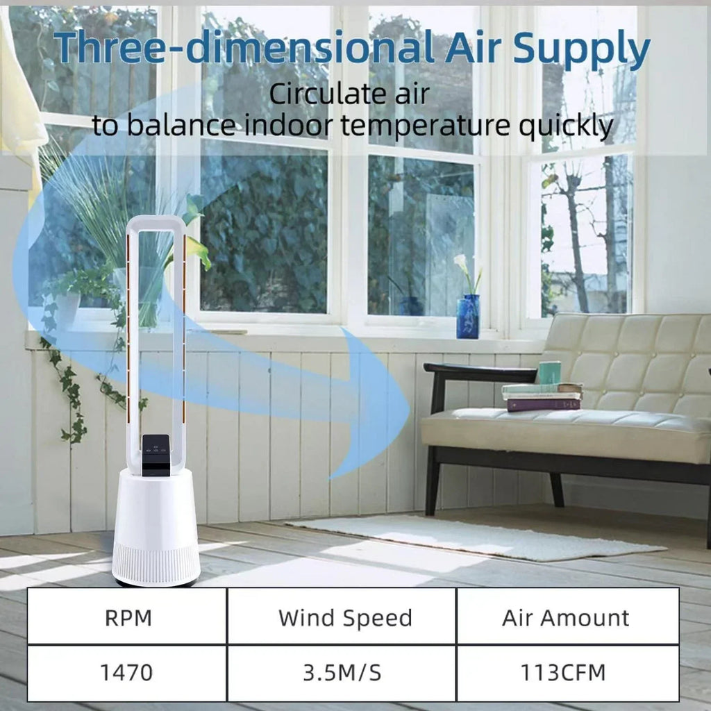 2026 NewDubbin 38 in 3-Speed Bladeless Oscillating Electric Household Fan