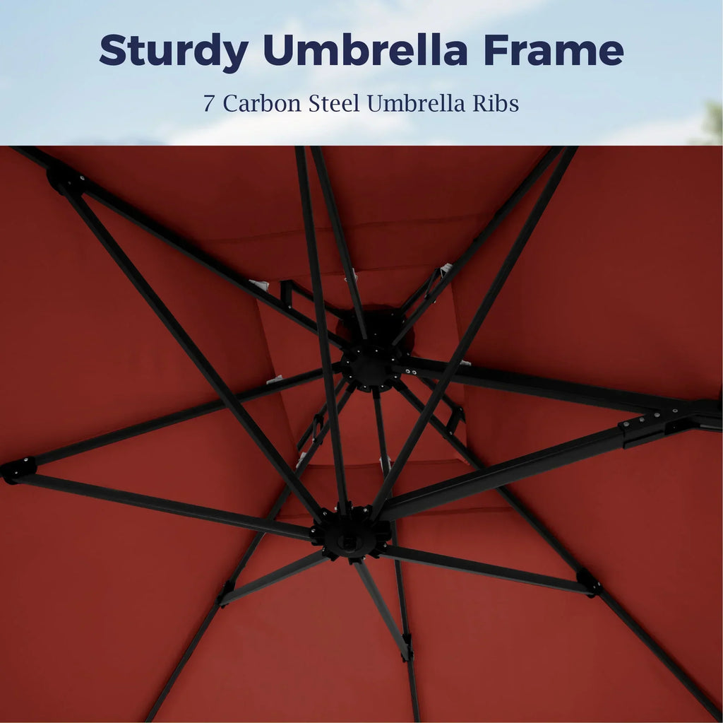 2026 NewAlpha Joy 12x9ft Outdoor Patio Umbrella Large Rectangle Offset Cantilever Double Umbrella with 360°Rotation, Beige