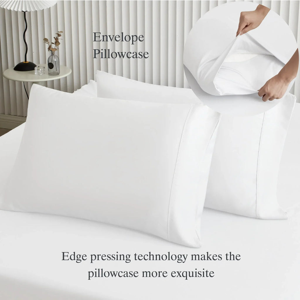 2026 New Lidoloka Luxury Lyocell Bed Sheets Set 4Pcs Queen Size for Adult,Cool&Soft,16" Deep Pocket,White