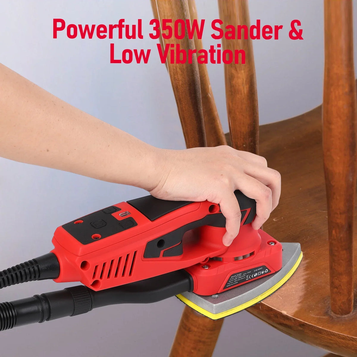 2026 NewM optimized Electric Detail Sander with 12 Sanding Paper, 350W Brushless Motor Mouse Sander, Powerful & Low Vibration, 10000 RPM, for Wood Working