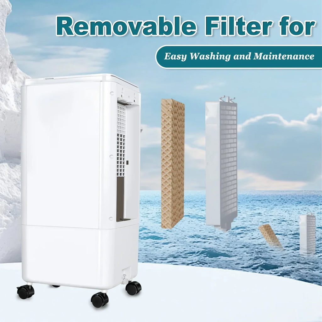 2026 NewCAYNEL Evaporative Air Cooler, Portable Air Conditioners w/7H Timer for Auto-Off,1.85-Gal Tank Windowless Air Conditioner,Swamp Cooler Air Conditioner for Room Bedroom Outdoor Indoor
