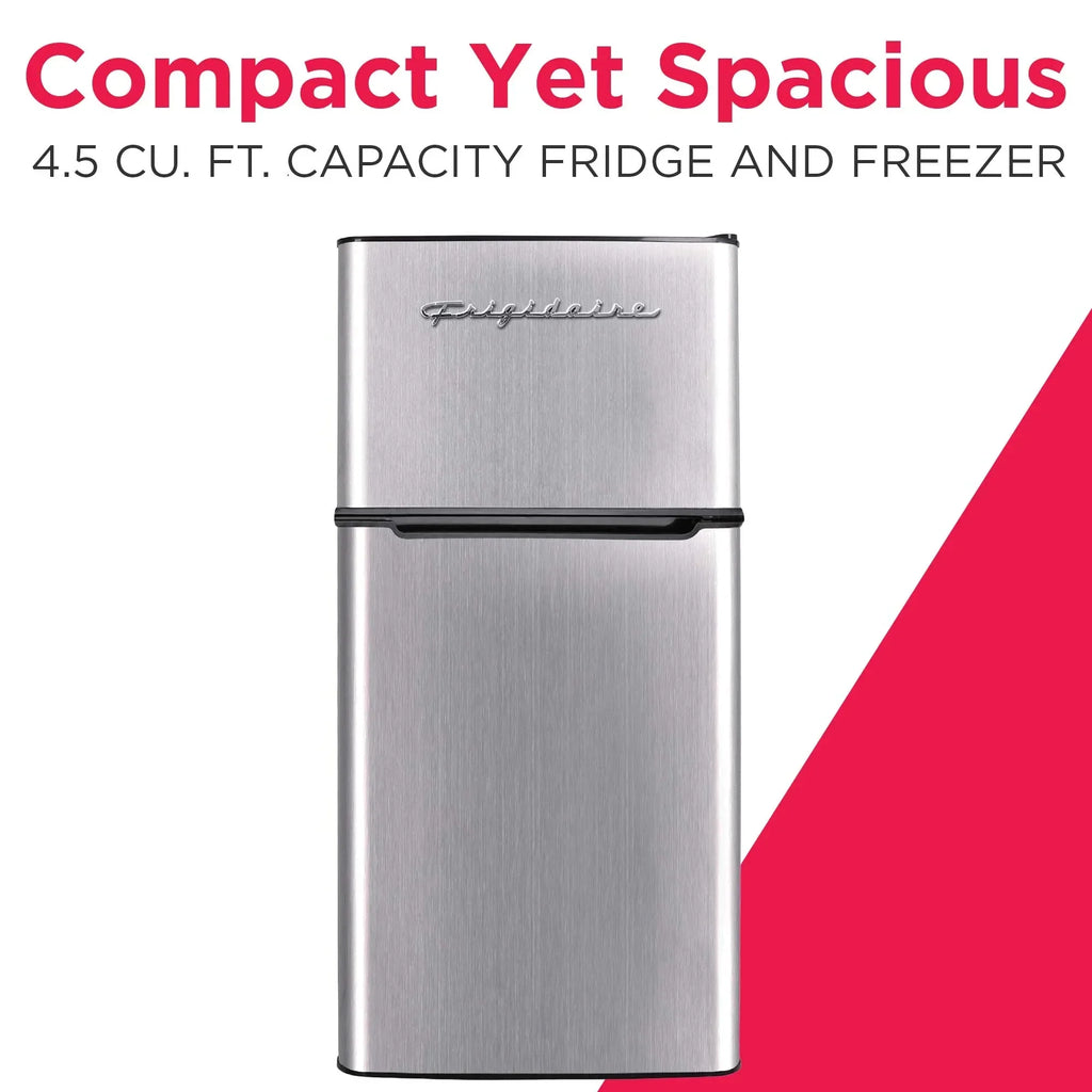 2026 NewFrigidaire, 4.5 Cu. ft., 2 Door Compact Refrigerator-Chrome Trim, EFR451, Platinum