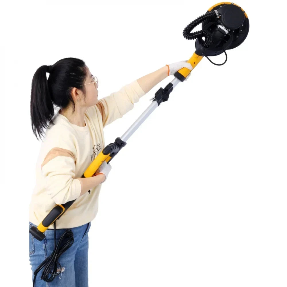 2026 NewDrywall Sander, 780W Electric Drywall Sander with Vacuum Dust Collection 6.5A Motor Dustless Floor Sander with Variable Speed 900-1800RPM, LED Light, Extendable & Foldable Handle,