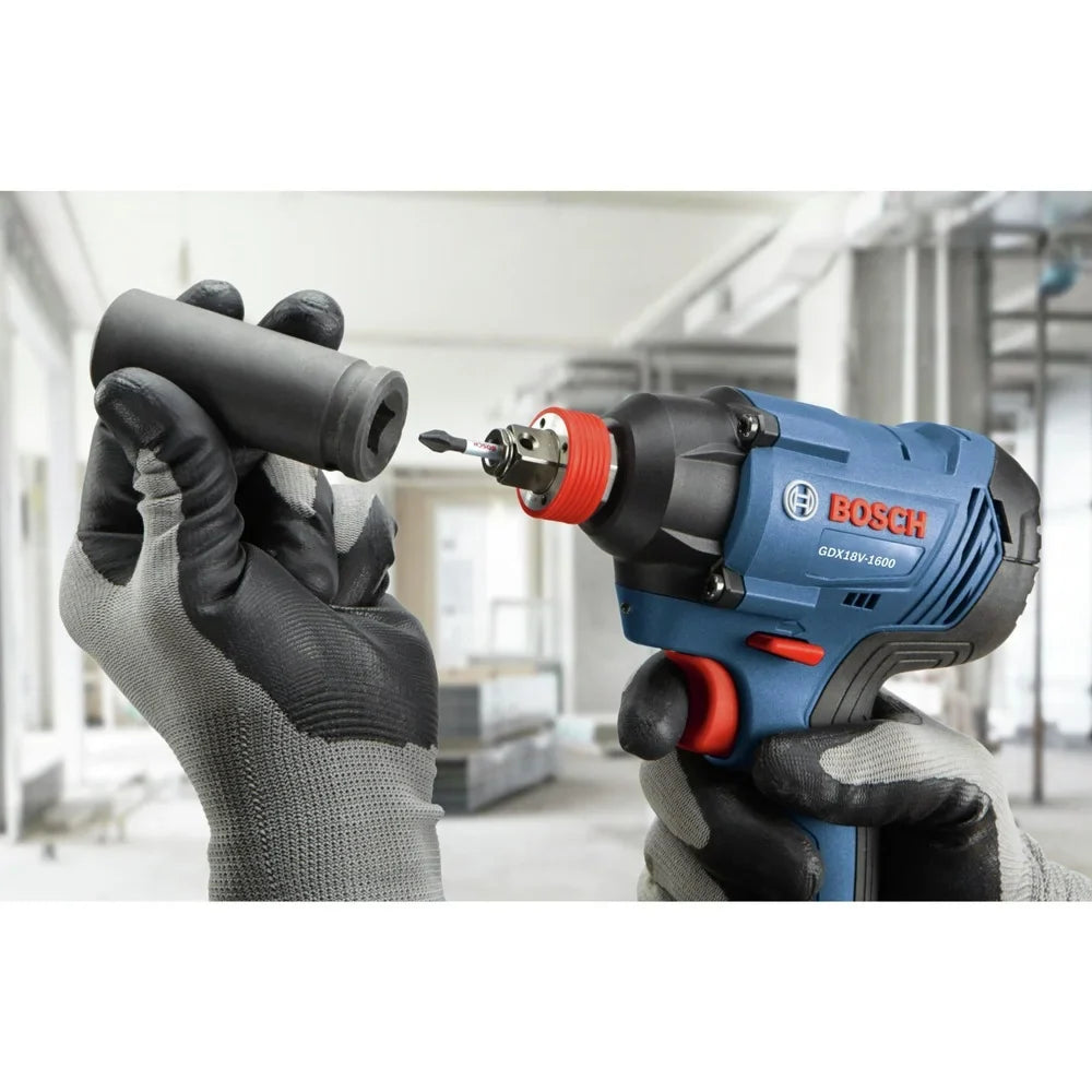 2026 New Bosch GDX18V-1600B12 18V Freak Lithium-Ion 1/4 in. and 1/2 in. Cordless Two-In-One Bit/Socket Impact Driver Kit (2 Ah)