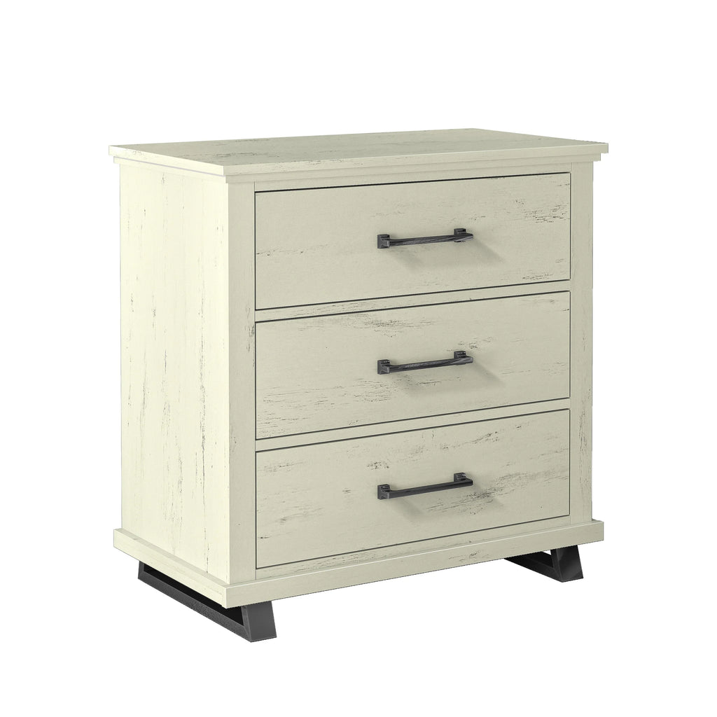 2026 New FESTIVO 32 inch Wide 3-Drawer Bedroom Nightstand with Elevated Metal Legs - Beige