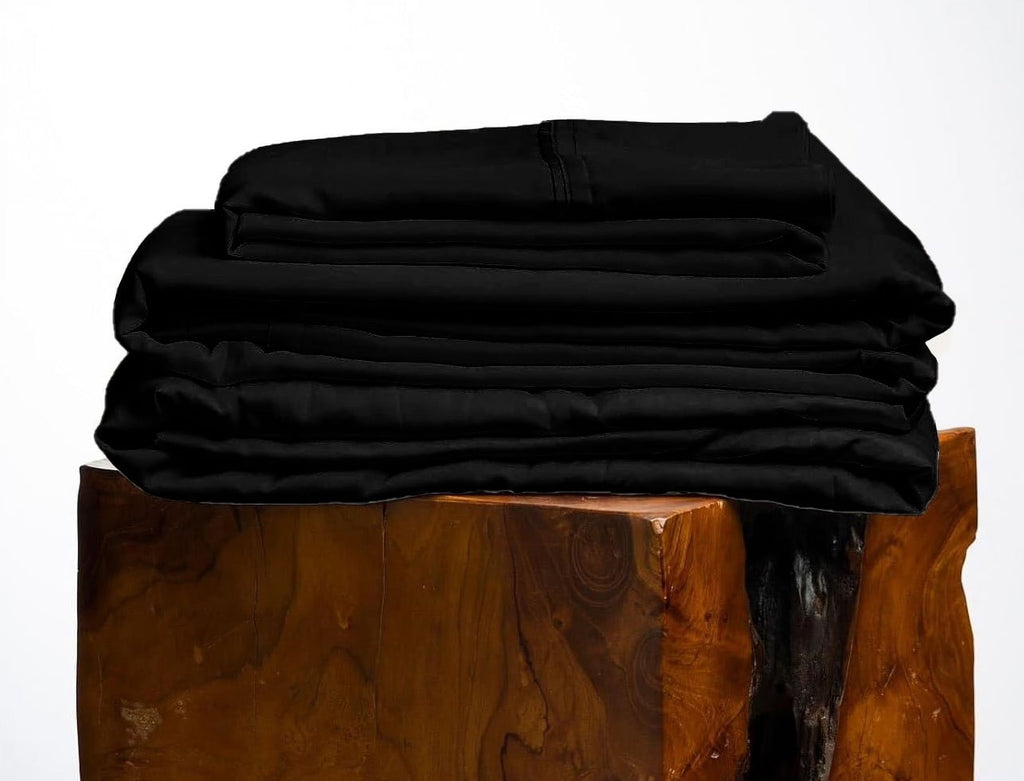 2026 New600 Thread Count, 100% Giza Egyptian Cotton Bedding Set, 4-PC Sheets Set, 15 Inch Deep Pocket of Fitted Sheet, Soft Sateen Weave Breathable - Black, Twin