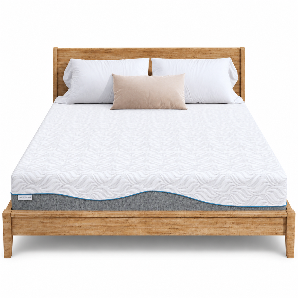 8in Full Mattress, LEGAHOME Medium Firm Mattress Bed in a Box, Full Size Memory Foam Mattress with Cooling Gel&Edge Support&Pressure Relief&Motion Isolation, CertiPUR-US for Bedroom, White & Gray