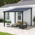 2026 New8' x 10' Outdoor Pergola Gazebo, Lean to Awnings Gazebos, Heavy Duty Hard Top Metal Pergola with Roof, for Patio, Backyard, Decks, Poolside