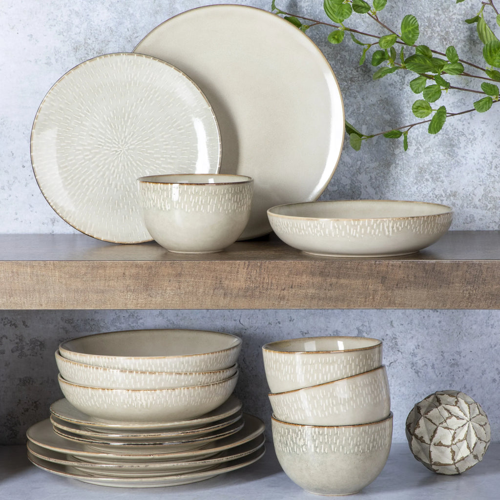 2026 NewGibson Elite Matisse 16-Piece Dinnerware Set - Taupe