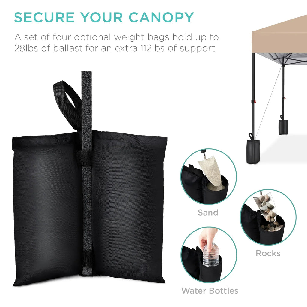 2026 NewBest Choice Products 12x12ft Easy Setup Pop Up Canopy w/ 1-Button Setup, Wheeled Case, 4 Weight Bags - Navy Blue
