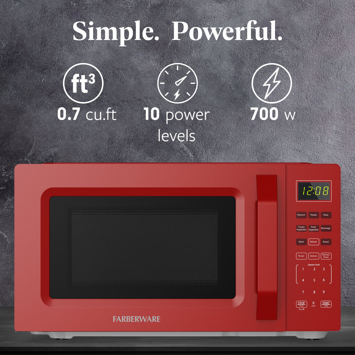 2026 NewFarberware 1.1 Cu. Ft. 1000-Watt Compact Microwave Oven, Black