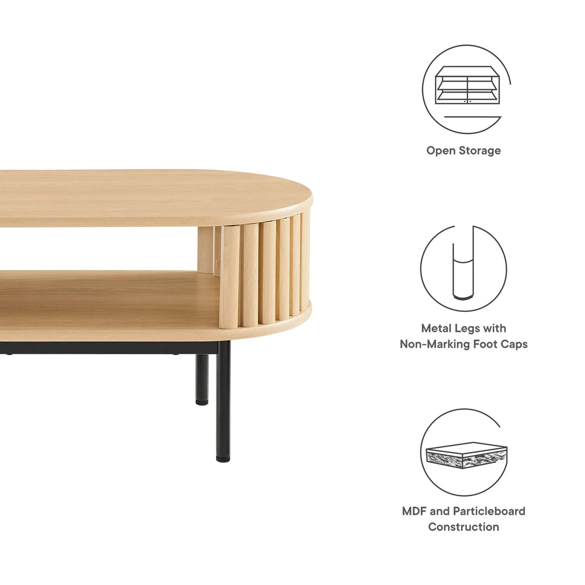 2026 NewModway Fortitude Wood Coffee Table in Walnut Black