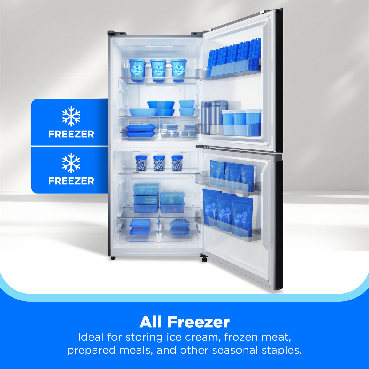 Midea 50/50 Flex 3 Way Convertible 20-cu ft Garage Ready Frost-free Upright Freezer ( White ) ENERGY STAR Certified