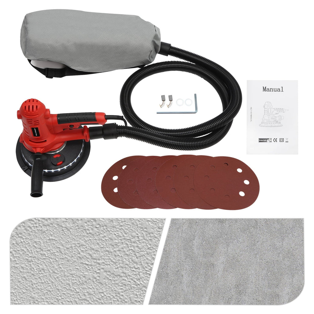 2026 New ChicHomey LED Light Equipped Orbital and Drywall Sander, 1200W, 7in Grinding Disc, 78.7in Hose, Adjustable Handle for Enhanced Comfort and Control