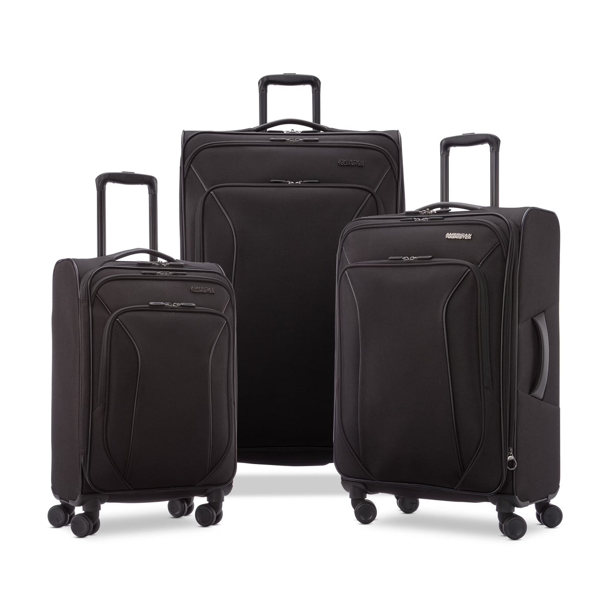 2026 NewAmerican Tourister X-Lite 3-Piece Luggage Set with Spinner Wheels - Light Grey