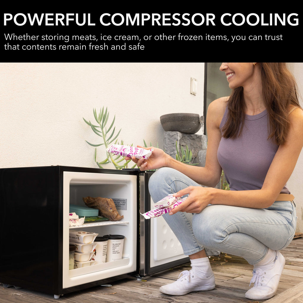 Whynter CUF-110B 1 cu ft Upright Compact Mini Freezer with Lock