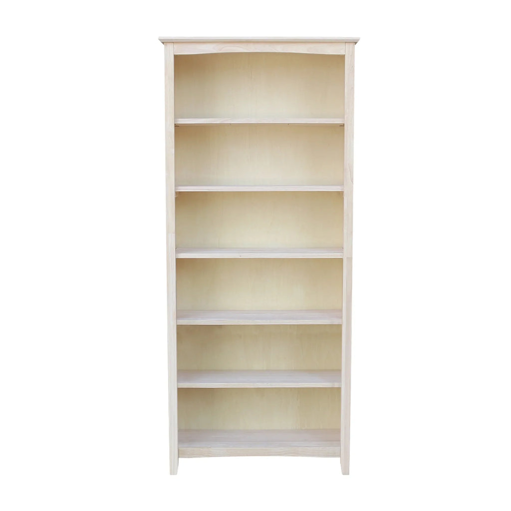 2026 NewInternational Concepts Solid Wood Shaker Bookcase, 72 in H