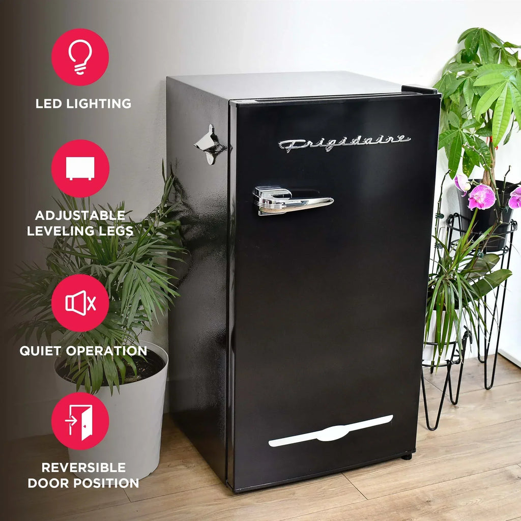 2026 NewFrigidaire EFR376-C-PINK 3.2-Cu.-Ft. 65-Watt Retro Bar Fridge with Side Bottle Opener (Pink)