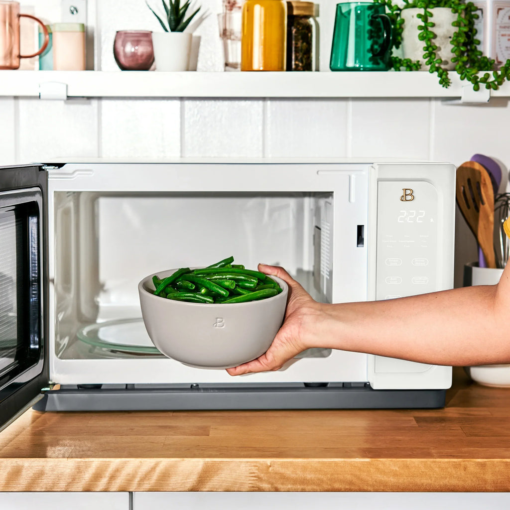 2026 NewBeautiful 1.1 Cu ft 1000 Watt, Sensor Microwave Oven, White Icing by Drew Barrymore, New