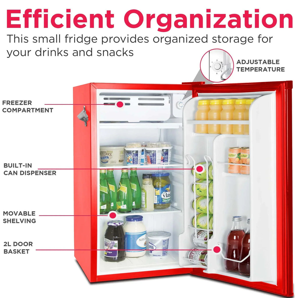 2026 NewFrigidaire EFR376-C-PINK 3.2-Cu.-Ft. 65-Watt Retro Bar Fridge with Side Bottle Opener (Pink)