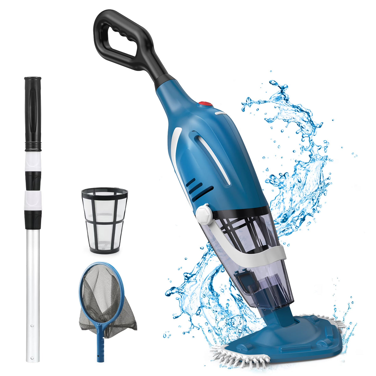 2026 NewCordless Pool Vacuum Cleaner, Handheld Pool Vacuum with 80-Minute Runtime for Above & In-Ground Pools, Spas and Hot Tubs, Strong Suction Power, Fast Charging