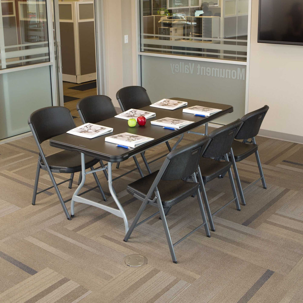 Lifetime 6 Foot Rectangle Folding Table, Indoor/Outdoor Commercial Grade, Black (280350)